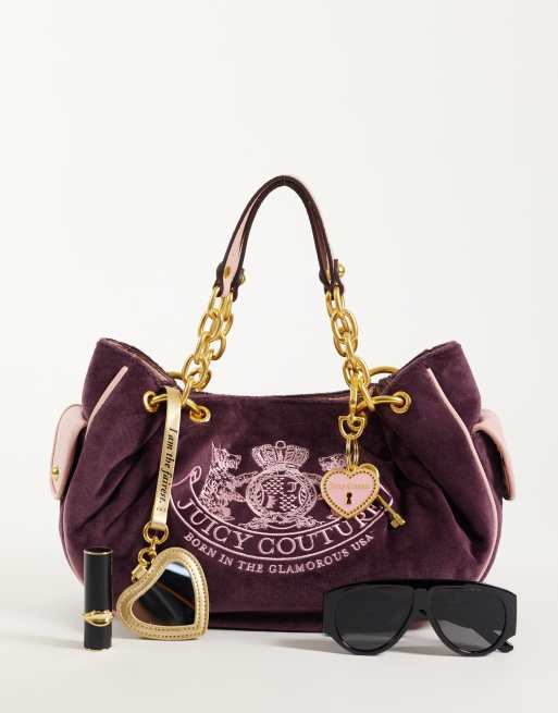 Juicy Couture logga medium axelväska med dubbla handtag i Wine Tasting, 2 av 4