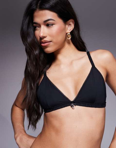 Juicy Couture logo band bralet in black - view 1
