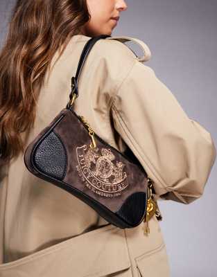 Juicy Couture Juicy Couture logo crest shoulder bag in brown