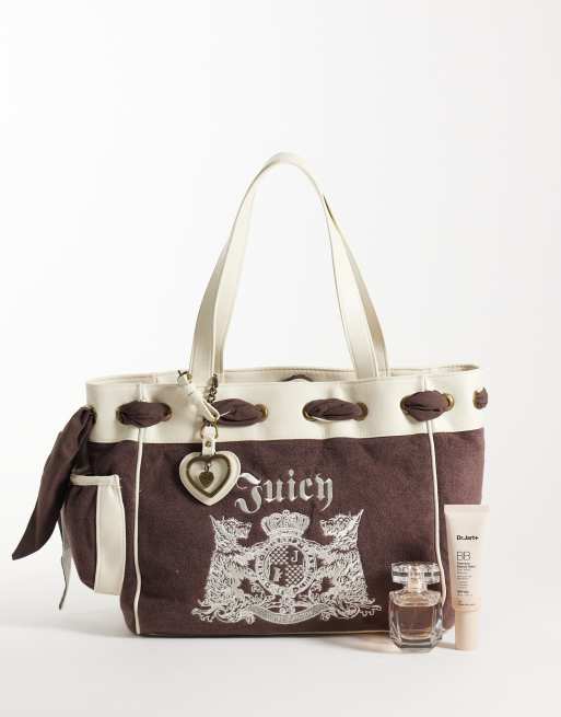 Juicy Couture logo daydreamer large double handle shoulder bag in java, 2 of 4