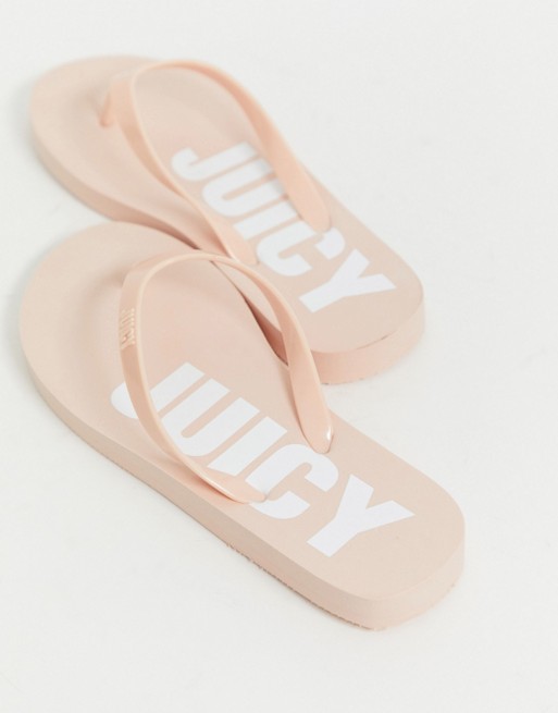 Juicy Couture logo flip flop in pink