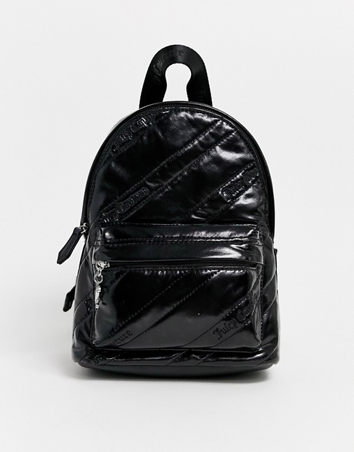 Juicy Couture logo quilted backpack in black