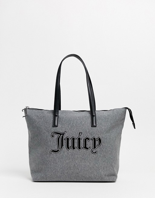 Juicy Couture logo tote in grey marl