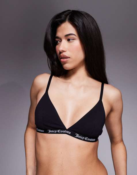 Juicy Couture logo triangle bra in black - view 1