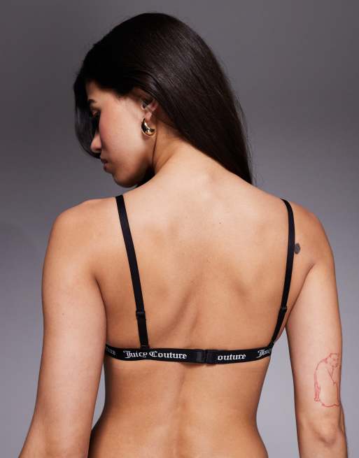 Juicy Couture logo triangle bra in black, 2 of 4