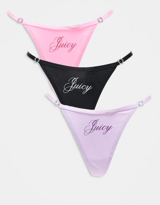 Juicy Couture - Lot de 3 strings - Multicolore