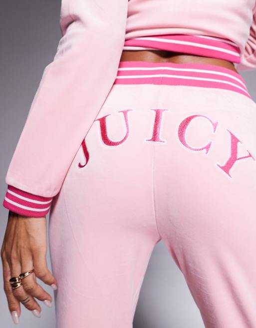Juicy Couture - Lyserøde college-joggingbukser i velour - Del af sæt, 5 af 5