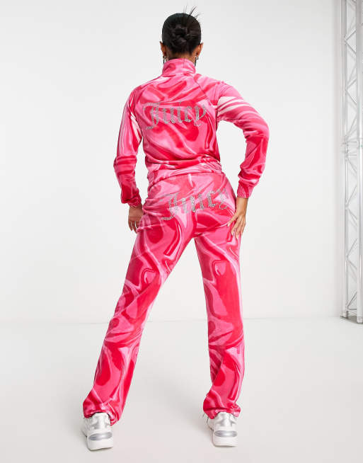 Juicy Couture - Lyserøde joggingbukser med psykedelisk print - Del af sæt 