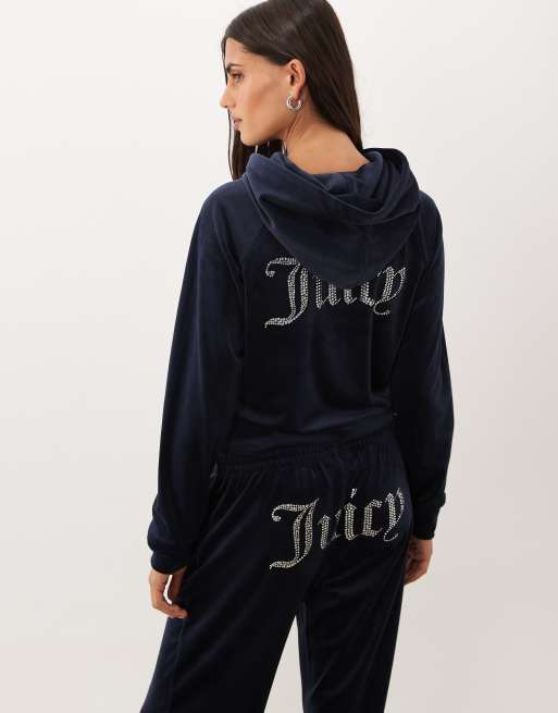 Juicy Couture Madison hoodie zippé coordonné à logo en marine, 4 de 4