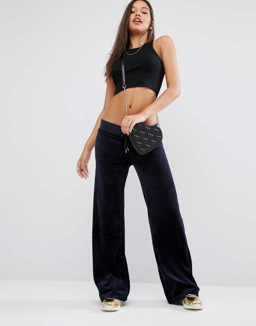 Juicy Couture Malibu Wide Leg Velour Jogging Bottom