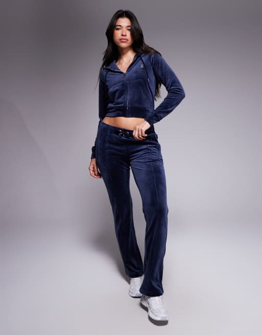 Juicy Couture – Marinblå huvtröja med dragkedja, del av set, 4 av 4