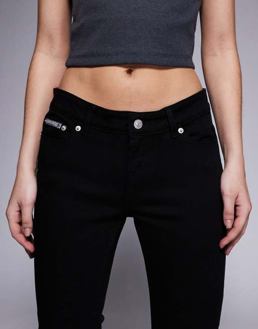 Juicy Couture mid rise bootcut diamante logo jeans in black, 5 of 6