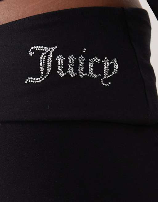 Juicy Couture - Mini-short d'ensemble avec taille rabattue et logo à strass - Noir, 4 de 5