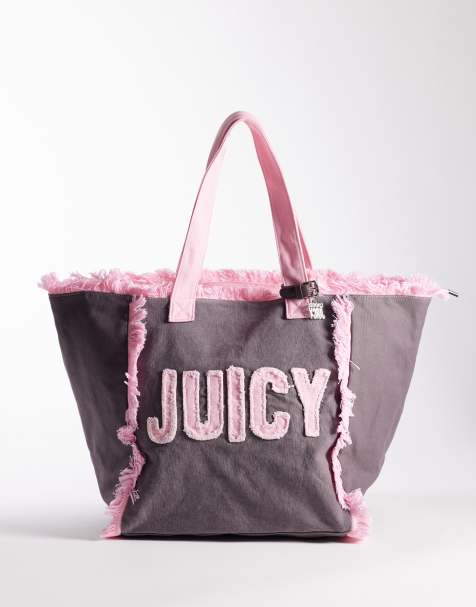 Juicy Couture - Mirna - Grand cabas de plage à logo stle années 2000 - Marron/rose - view 1