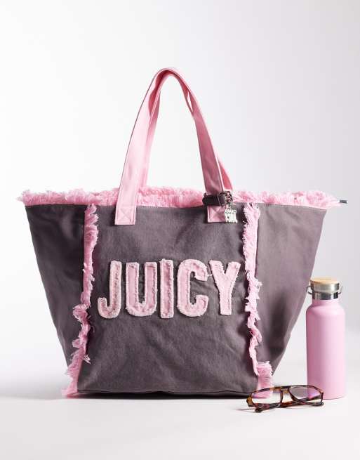 Juicy Couture - Mirna - Grand cabas de plage à logo stle années 2000 - Marron/rose, 2 de 4