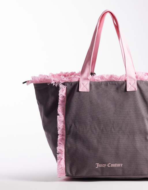 Juicy Couture - Mirna - Grand cabas de plage à logo stle années 2000 - Marron/rose, 3 de 4