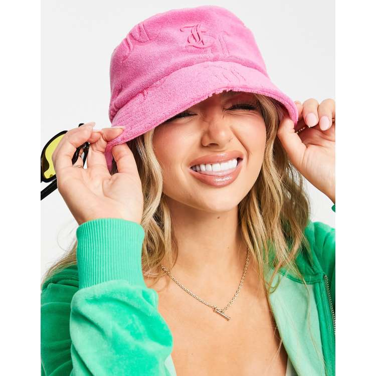 Juicy Couture monogram jacquard towelling bucket hat in pink