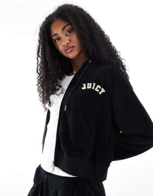 Juicy Couture Nala collegiate hoodie in black