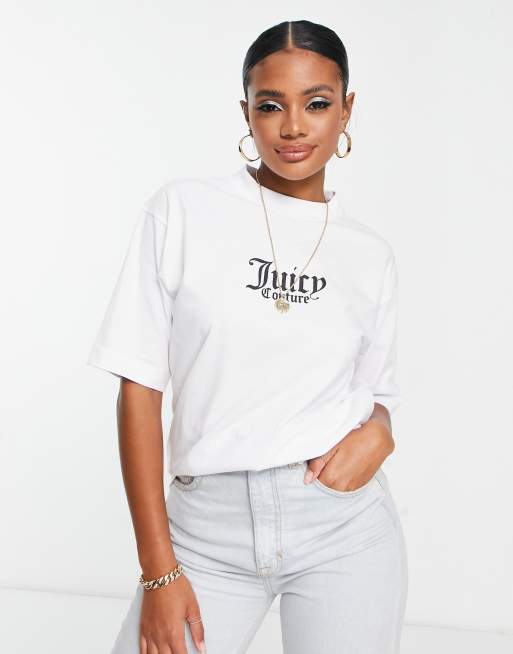 White Oversized Juicy Graphic T Shirt Dress