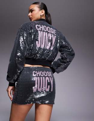 Juicy Couture - Pailletten-Minirock in Schwarz