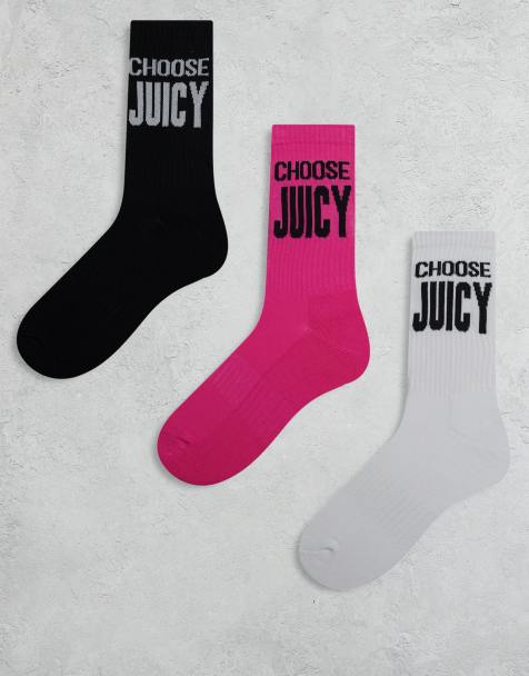 Juicy Couture - Pakke med 3 part sort/hvide/pink sokker - view 1