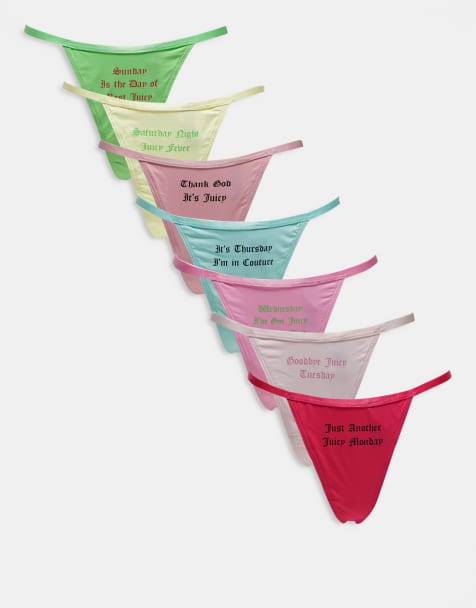 Juicy Couture - Pakke med 7 hverdags-G-strenge i forskellige farver - view 1