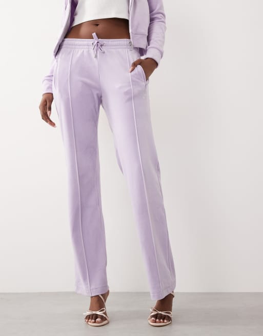 Juicy Couture - Pantalon de jogging ample d'ensemble en velours à taille basse et logo à strass - Lilas, 5 de 5