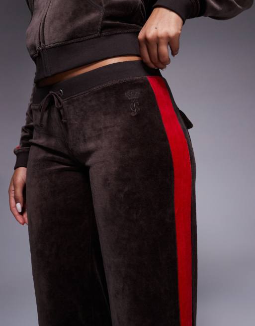 Juicy Couture - Pantalon de jogging droit d'ensemble en à bande logo - Rouge/marron, 3 de 5