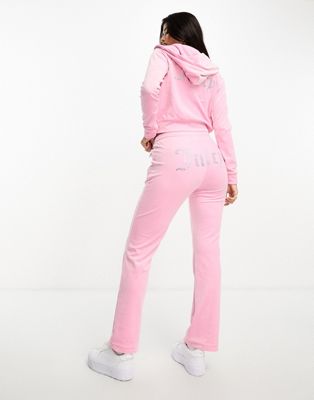 Juicy Couture velour straight leg joggers co-ord in pink - ASOS Price Checker