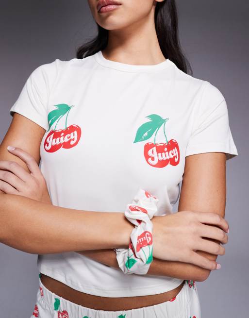 Juicy Couture - Pigiama color crema con ciliegie, 4 di 4