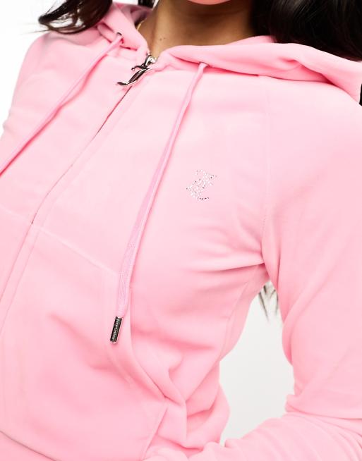 Juicy Couture - Pink velour-hættetrøje med lynlås - Del af sæt, 3 af 4