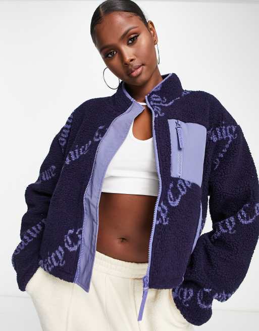 Juicy Couture - Polaire en sherpa imprimée - Noir/violet 