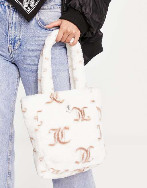 Juicy Couture Monogram-print Faux-fur Tote Bag in Pink