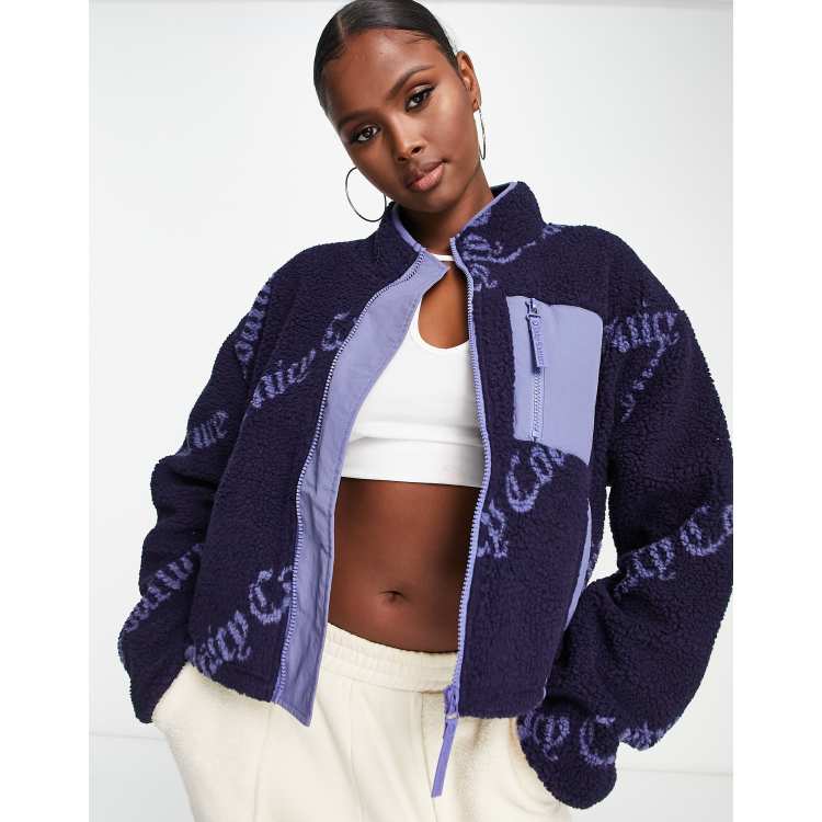 Juicy Couture printed sherpa fleece in black and purple | ASOS