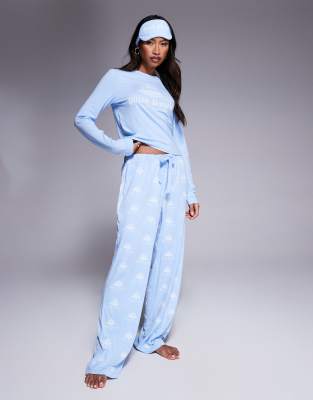 Juicy Couture - Pyjama in Hellblau mit „Pillow Princess"-Print