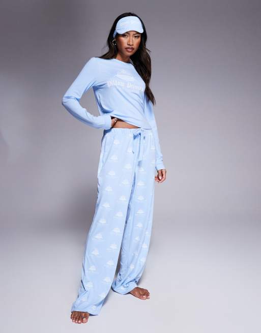 Juicy Couture - Pyjamaset met Pillow Princess-motief in lichtblauw