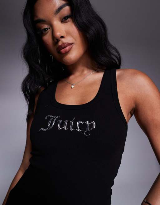 Juicy Couture – Racer-Trägertop in Schwarz mit dünnen Trägern, 2 von 4