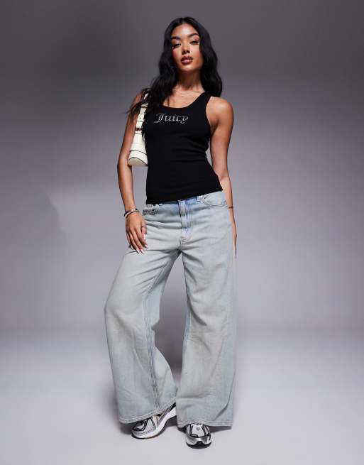 Juicy Couture – Racer-Trägertop in Schwarz mit dünnen Trägern, 3 von 4
