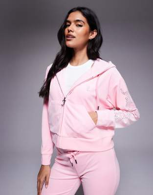 Juicy Couture - Relaxed Fit Kapuzenjacke in Rosa, Kombiteil