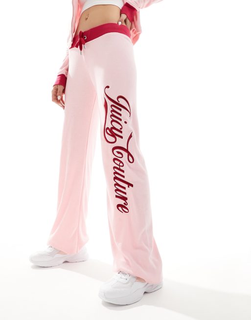 Juicy Couture retro towelling flare tracksuit bottoms in candy
