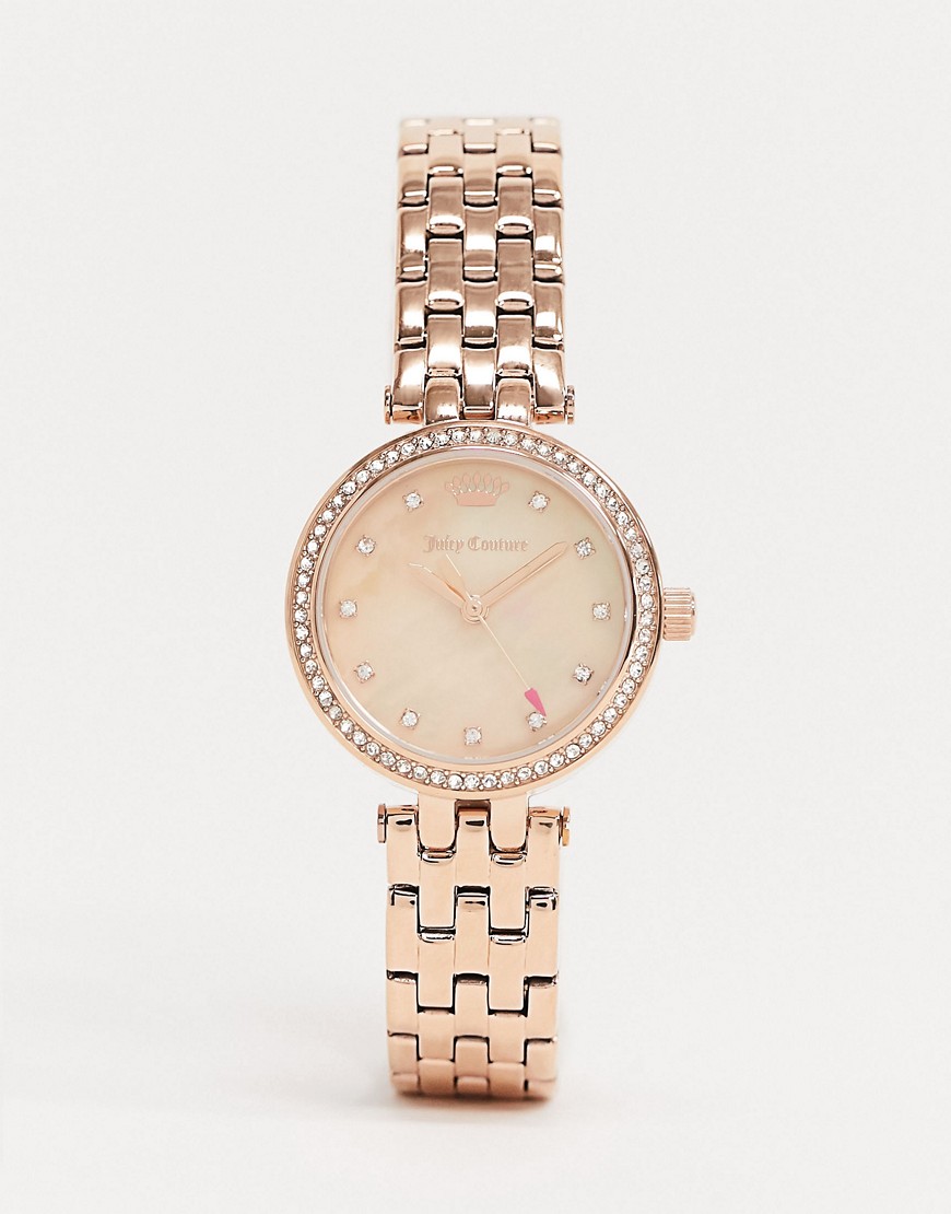 Juicy Couture Rose Gold Watch with Diamante Crown Logo
