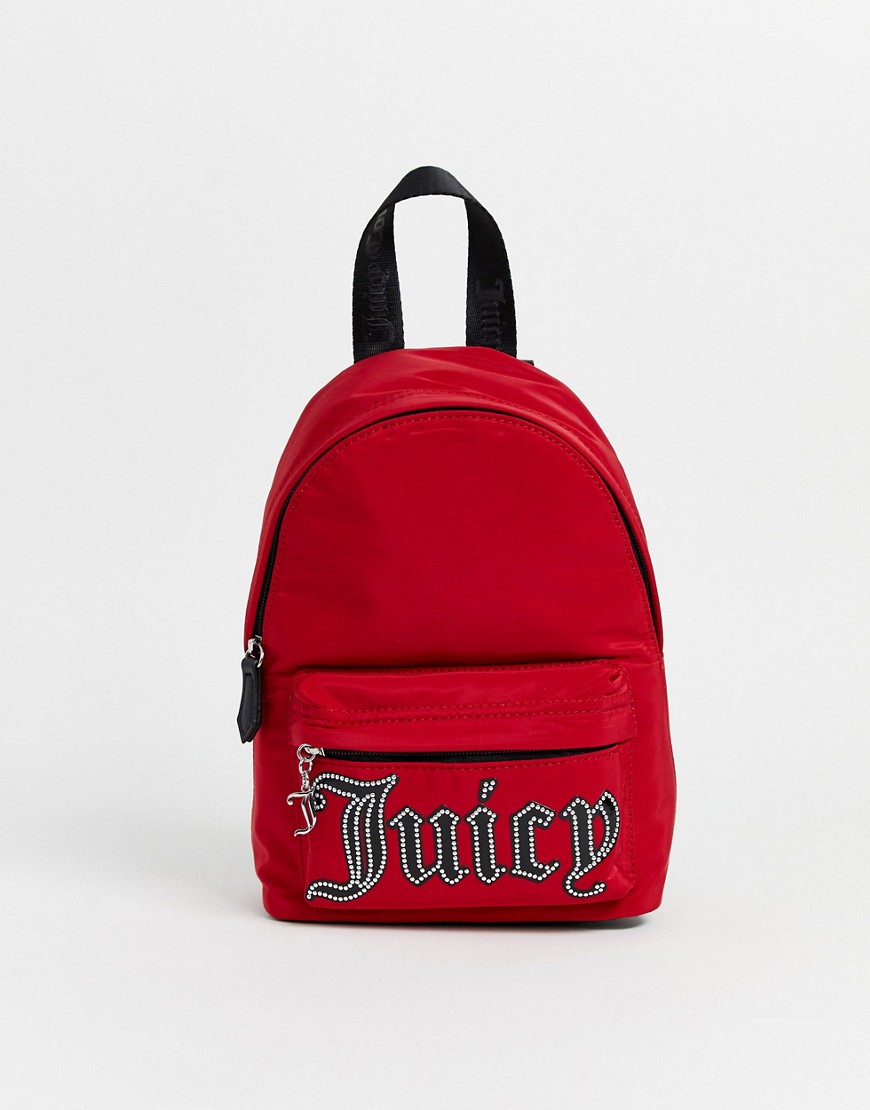 Juicy Couture - Rugzak met logo en studs in rood