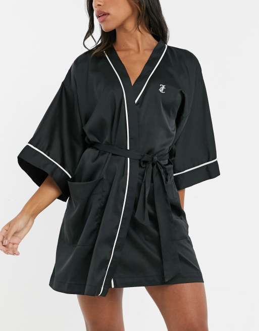 Juicy Couture Bathrobe Robe Grey Sleepwear Crown S/M or L/XL Women