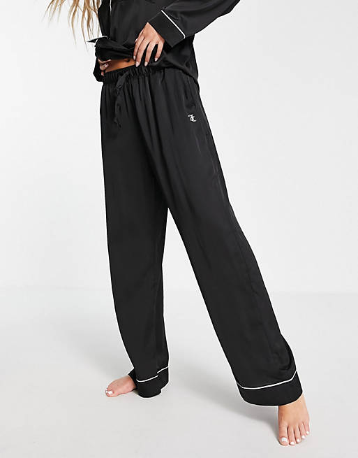Juicy Couture satin trousers co-ord in black