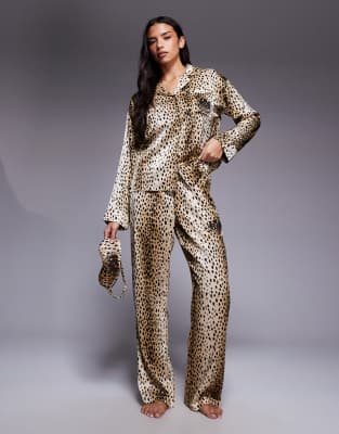 Juicy Couture - Schlafanzug mit Gepardenmuster in Natur-Brown