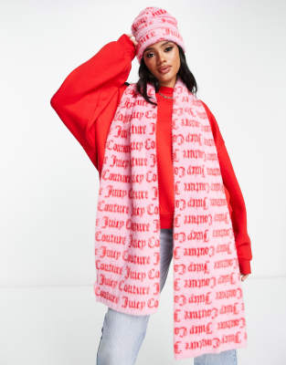 Sciarpa in maglia rosa con monogramma - Juicy Couture  donna Rosa