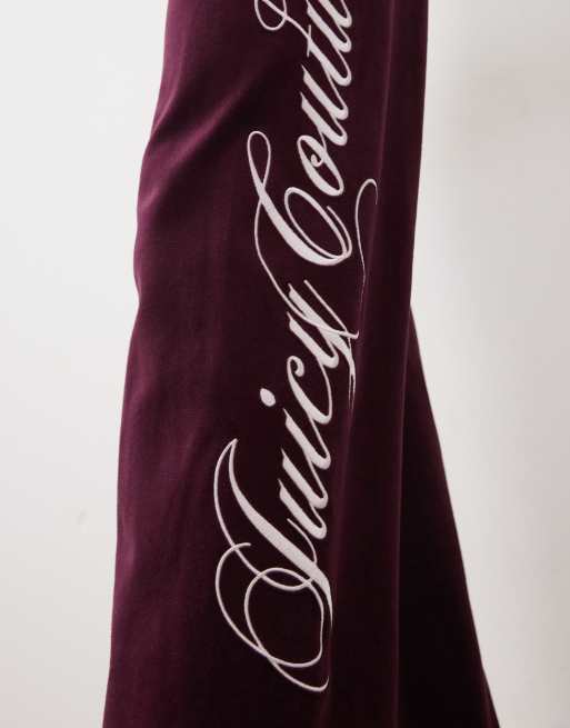 Juicy Couture Script-Logo Rebelle Jogger mit geradem Bein in Weinrot, 2 von 5