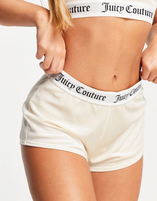Juicy Couture - Short d'ensemble en velours à logo - Sable