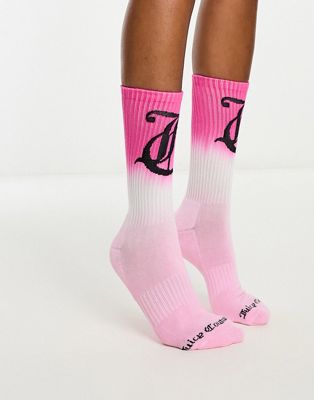 Juicy Couture socks with ombre dye in bright pink