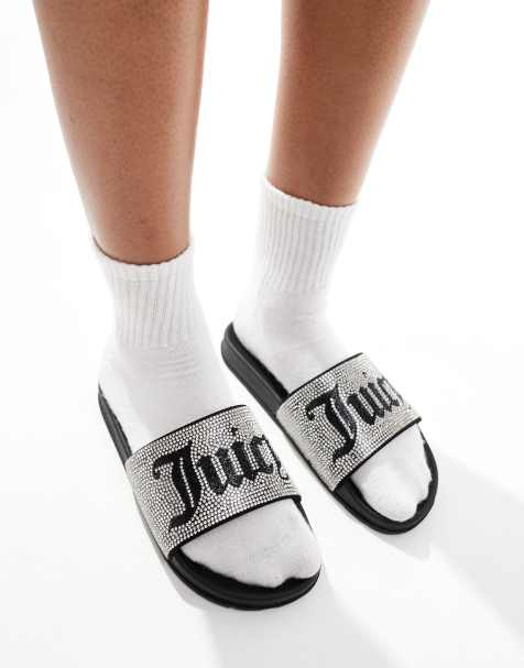 Juicy Couture – Svarta tofflor med strass - view 1